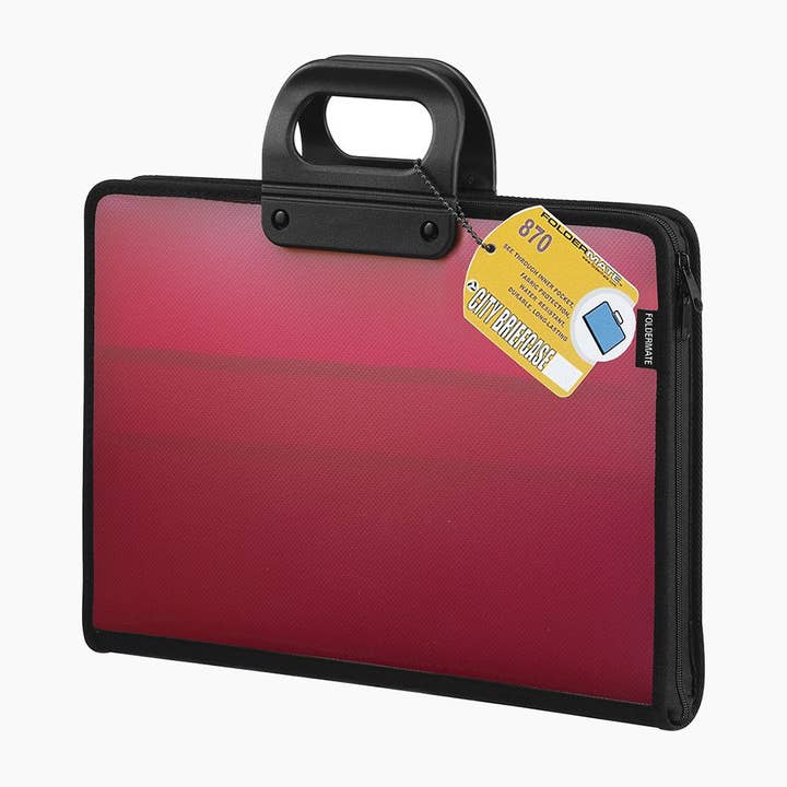 Cartella con manico A4 Foldermate .File Style Col.Rosso per la vendita all'ingrosso da parte di Multi Técnica de Papelería SA