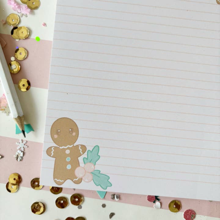 Live Sweet - Wholesale Notepad - 5x7 Christmas Gingerbread Cookie Notepad