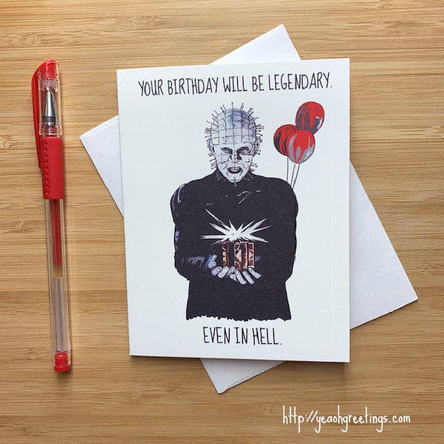 Hellraiser Pinhead Horror Birthday Card, Horror Movie Gift for wholesale by Yeaoh! Greetings