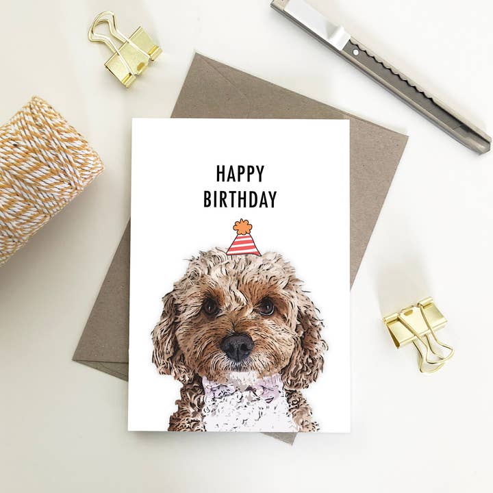 Cartes de joyeux anniversaire Cavoodle pour la vente par My Lovely Pets Design