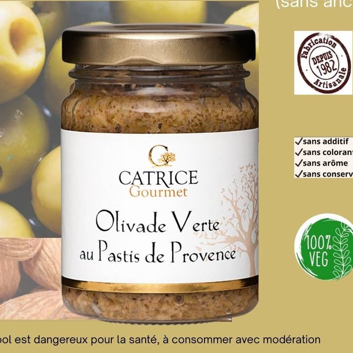 CATRICE GOURMET – Engroshandel Tapenade – Olivenpålæg - Grøn oliventapenade med pastis fra Provence 800