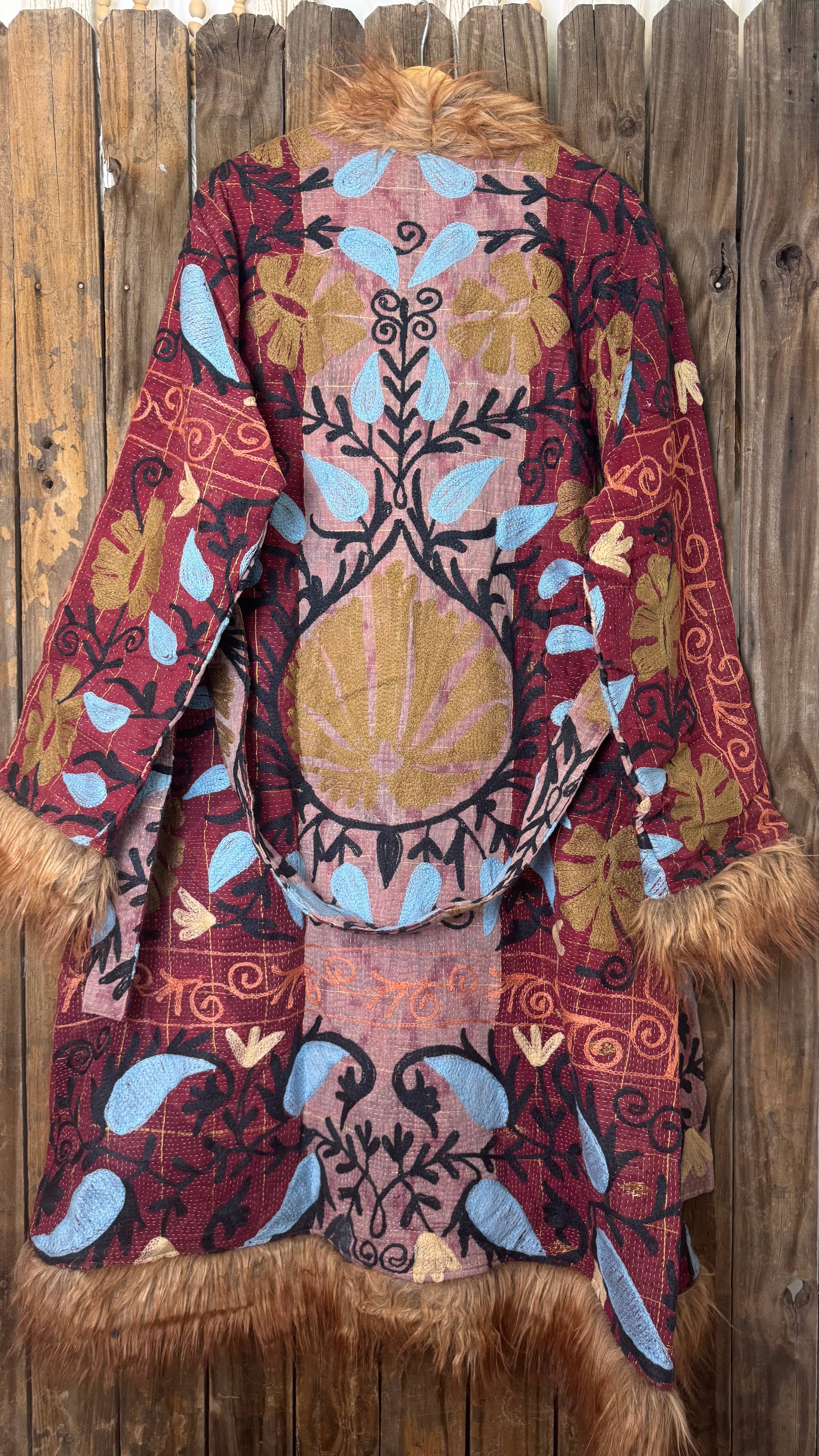 Wylder Trading Company - Wholesale Fur/Faux Fur Coat - Women's - Canyon Bloom Coat 027 (Long-Length) | Penny Lane Style Boho1