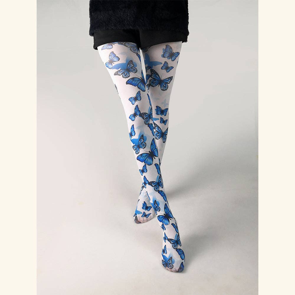 SALINA TRADING INC - Wholesale Tights - Women's - Printed Tights Abstract Butterfly Floral Nylon Casual Leggings15