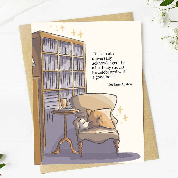 Big Moods - Wholesale Birthday Card - "Celebrated with a good book" Quote Bookish Birthday Card3