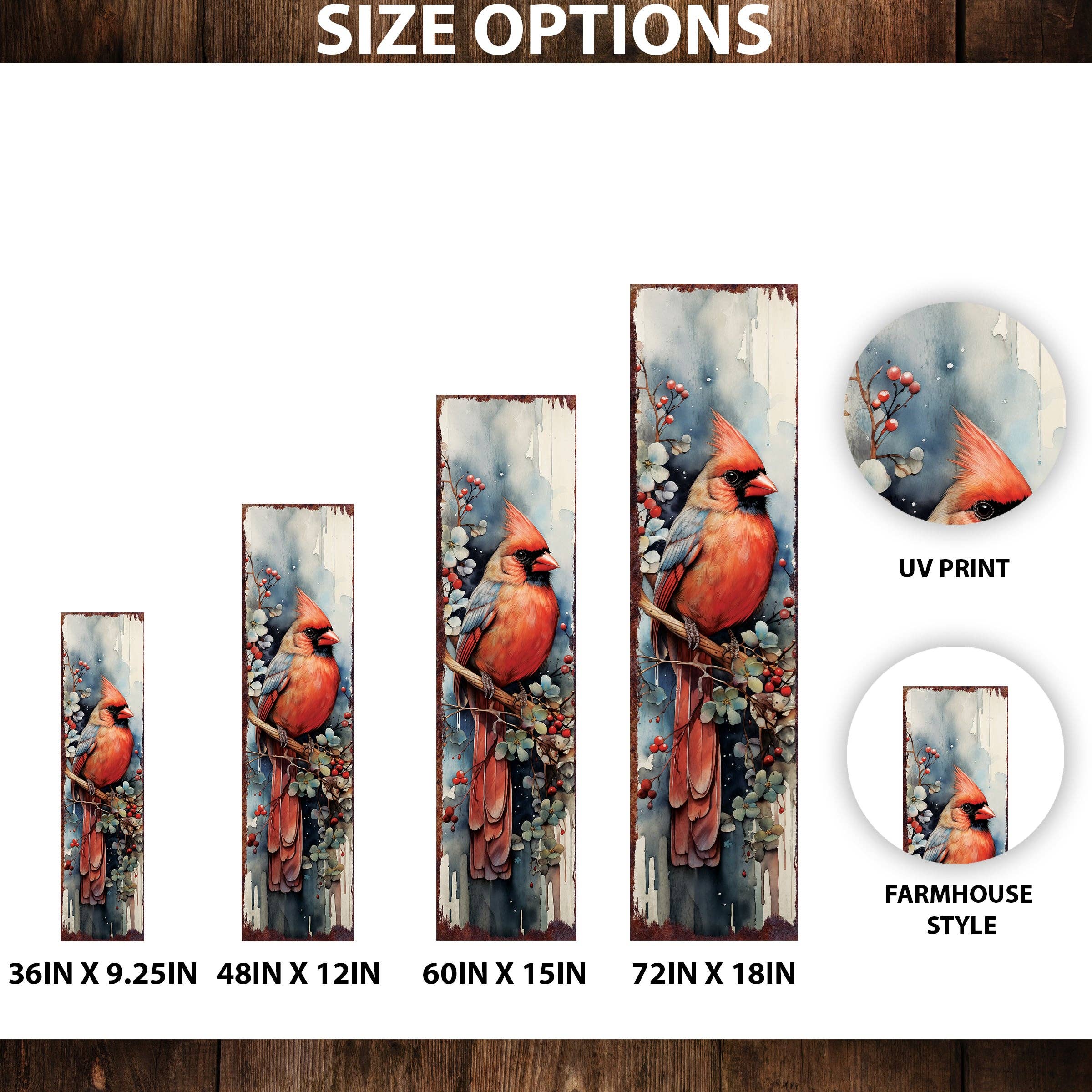 TX USA Corporation – Arte de parede de Natal por atacado – Placa de Boas-Vindas de Natal com Cardeal Vermelho para a Varanda | Presente de Decoração de Férias em Estilo Rústico1