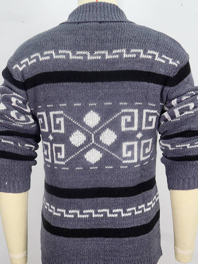 UNISHE – wholesale Cardigan – Men's – Men's Jacquard Knitting Cardigan ZK22405