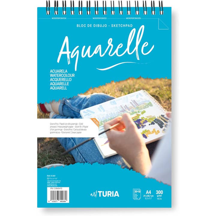 MEDEL OFFICE - Wholesale Sketchbook/Sketchpad - A4 Watercolor Block 300gr 40 Sheets Microperforated Fine Grain