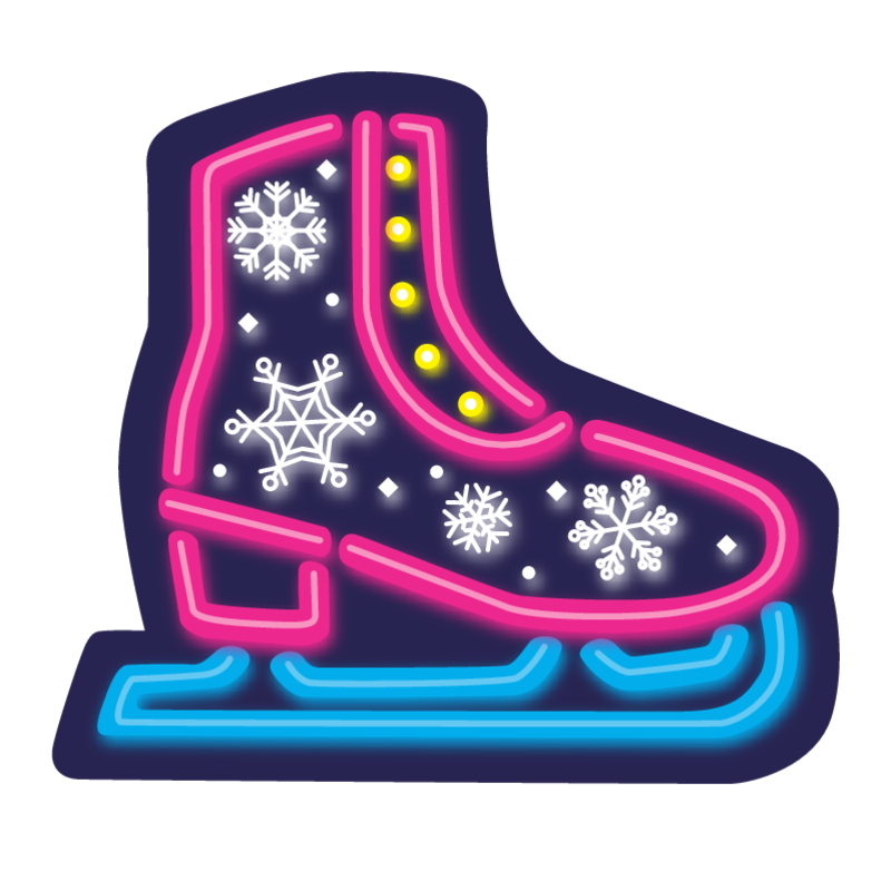 Denali & Co. - Wholesale Sticker - Neon Skates & Snowflakes Vinyl Sticker0