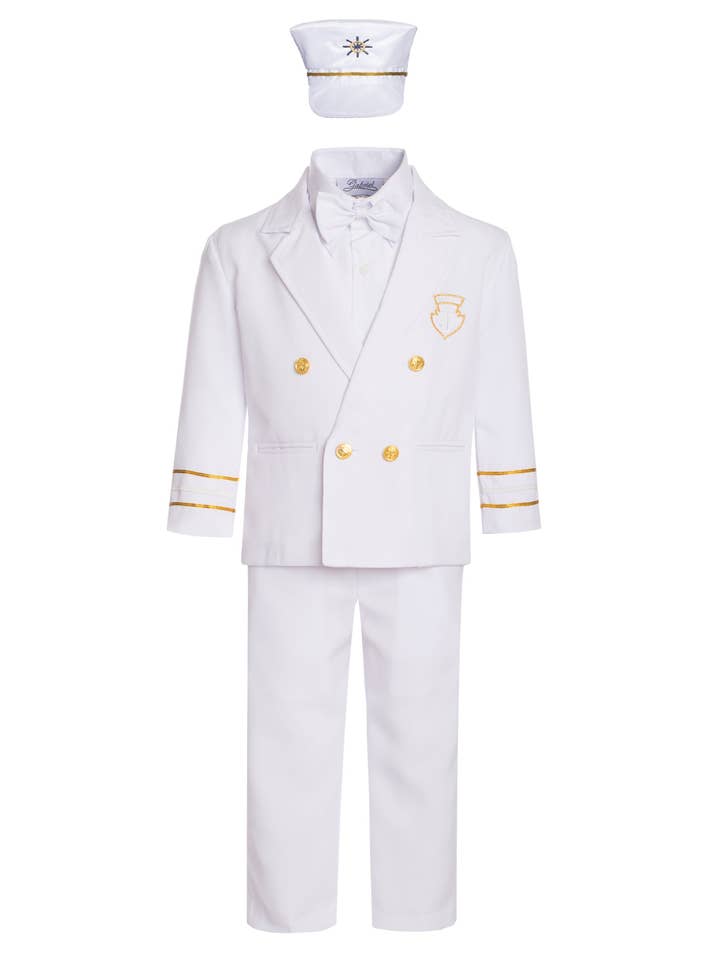 Pantalon de costume de smoking avec chapeau pour enfants et garçons, 5 pièces, style capitaine pour la vente par Setco.26