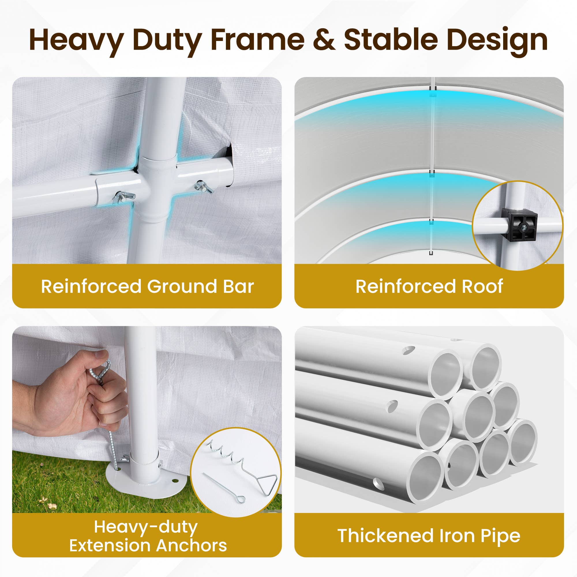 Heynemo - Wholesale Tent - Domed Carport, Portable Garage with 2 Roll up Doors9