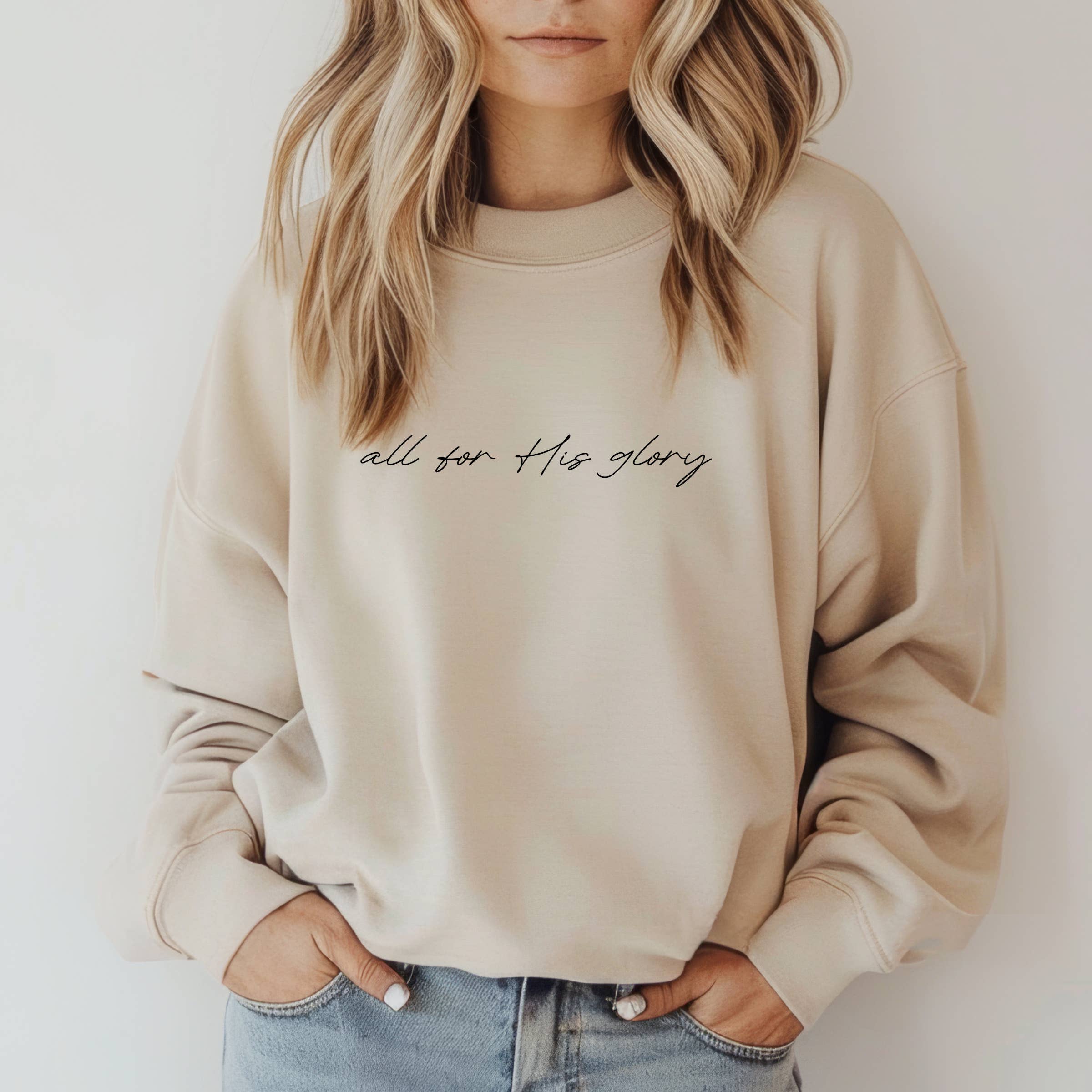 Wholehearted Motherhood and Co. - Wholesale Grafisch sweatshirt - Dames - Alles Voor Zijn Glorie Sweater - Grafisch Christelijk Herfst T-shirt