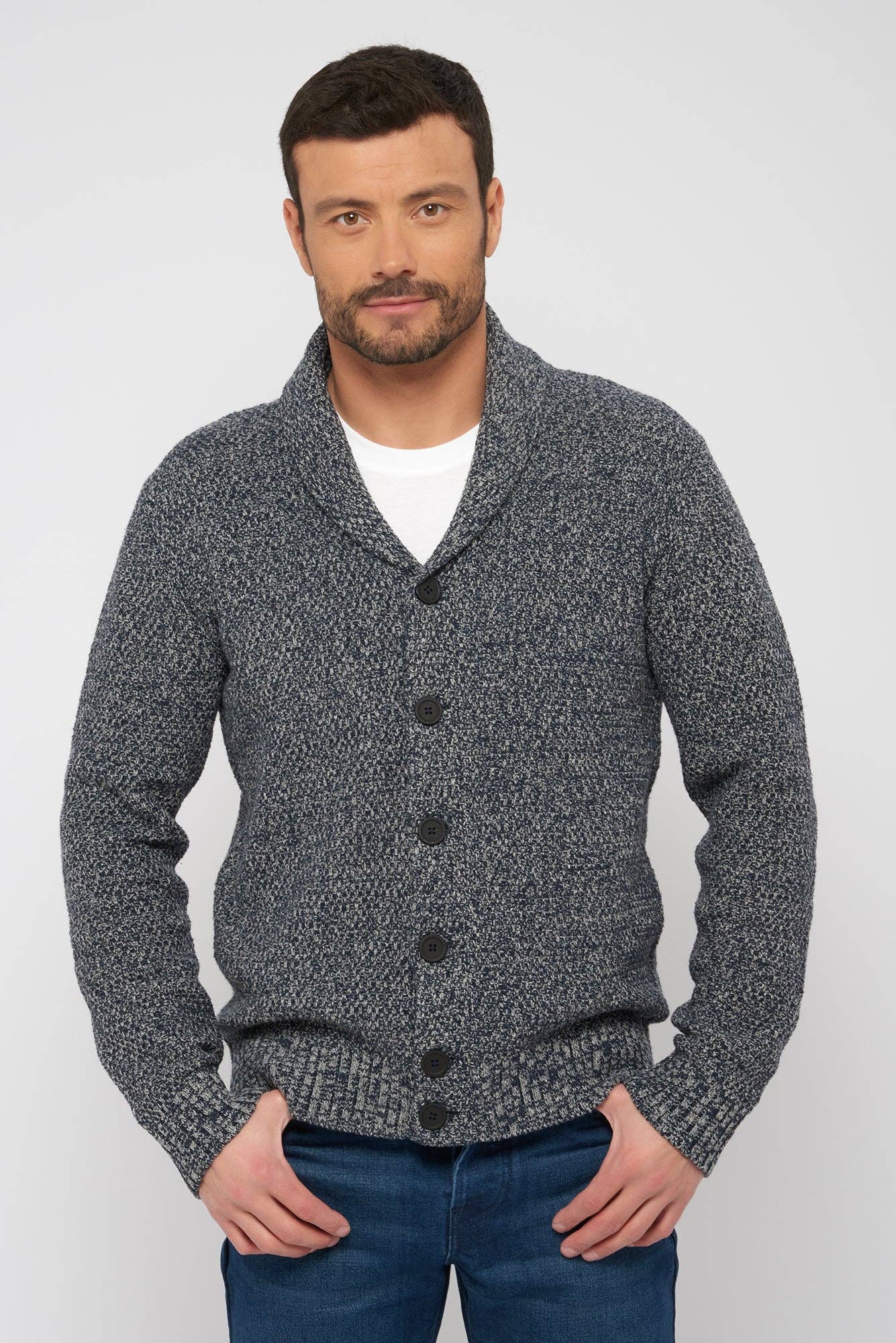 Gris Cardigan homme - 100% recyclé en vente sur Faire1