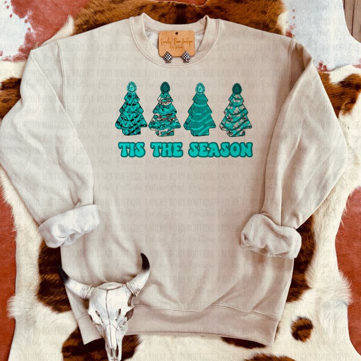 Tis the Season Western Christmas Sweatshirt for wholesale by Ranchy Roan Boutique