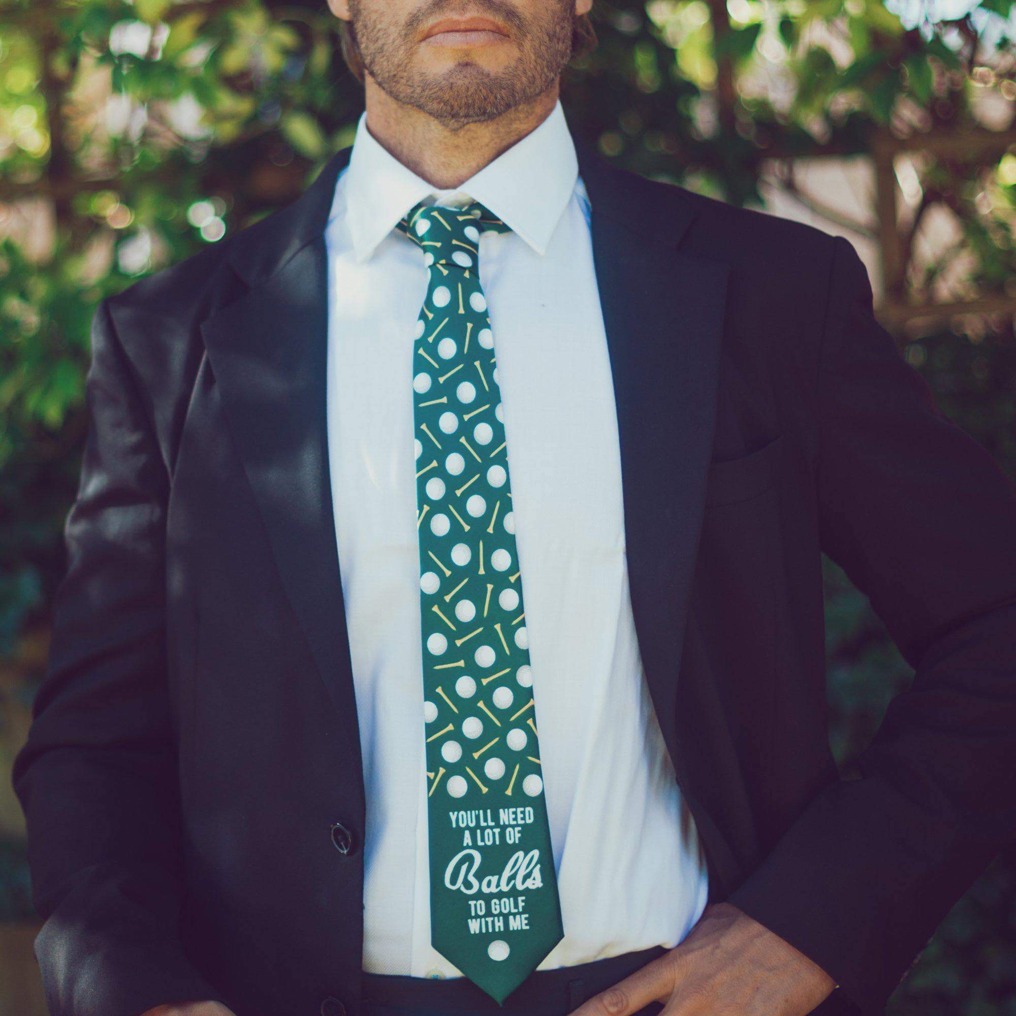 Green You'll Need A Lot Of Balls To Golf With Me Neck Tie Necktie for wholesale on Faire2