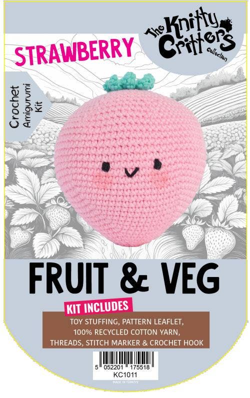 Creative World of Crafts - Wholesale Knitting/Crochet Supplies - Knitty Critters - Pouch Pals - Fruit & Veg - Strawberry0