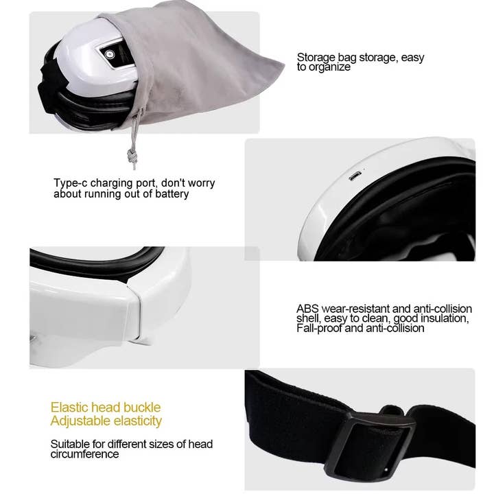 Maiden-Art - Wholesale Eye Treatment Mask - 6D Smart Eye Massager Vibration Airbag Compress Eye Care Instrument Bluetooth Music Eye Massage Glasses Eye Relax Fatigue6