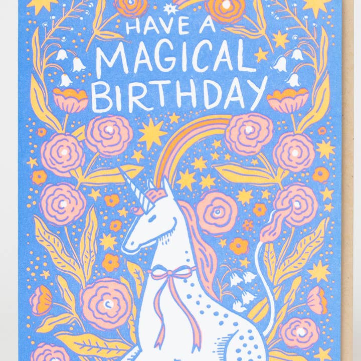 Egg Press Manufacturing - Wholesale Birthday Card - Birthday Folk Unicorn Letterpress Greeting Card by Hello!Lucky1