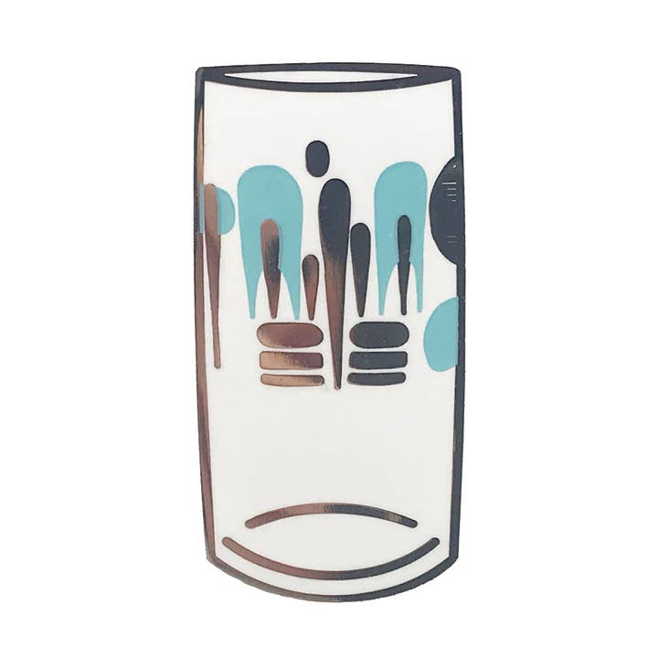 Vintage glazen emaille speld uit het midden van de eeuw voor wholesale door Craft MFG