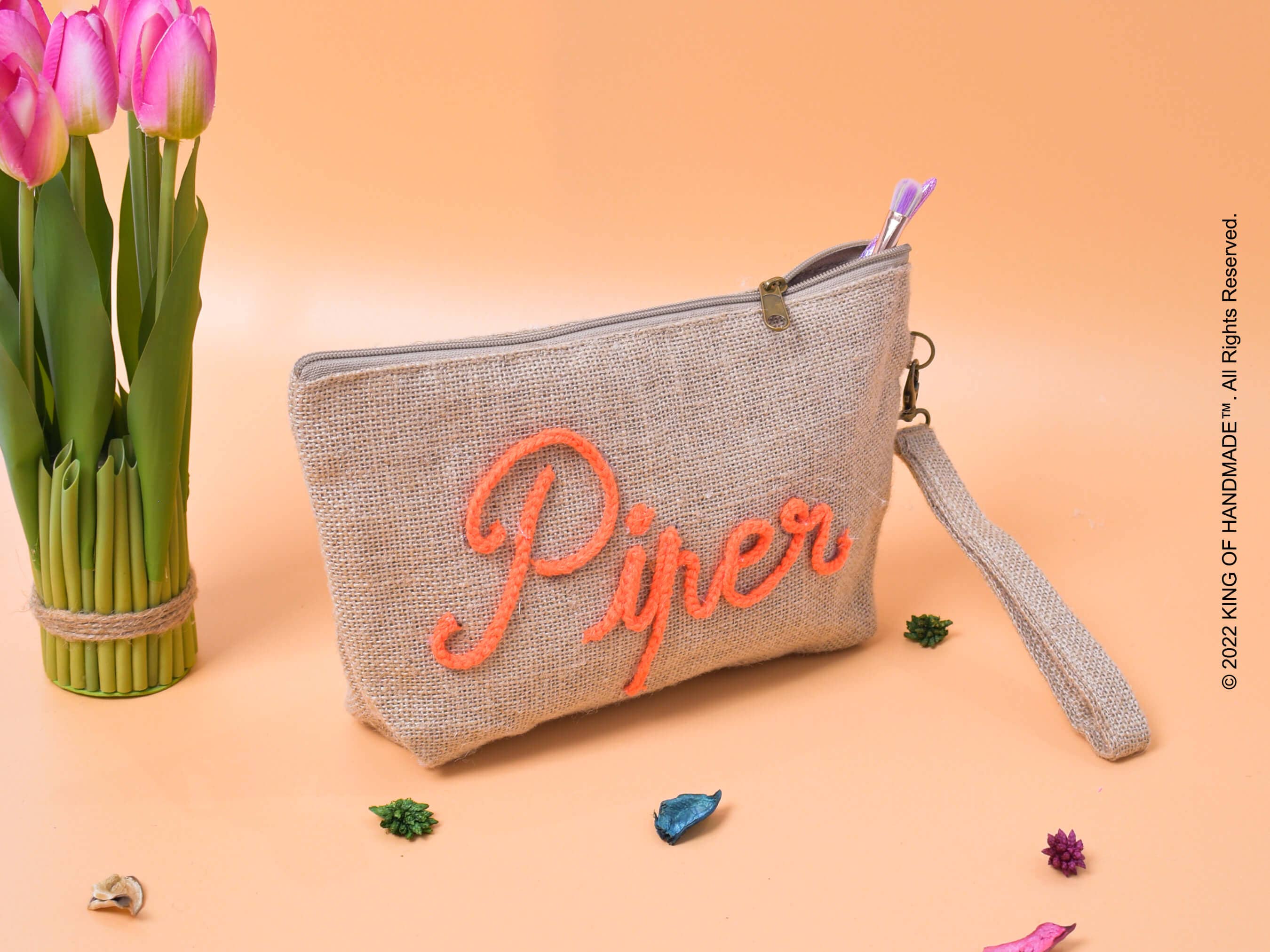 King Of Handmade - Vente Trousses de maquillage/cosmétique - Trousse de maquillage personnalisée brodée pour mariée et demoiselles d’honneur9