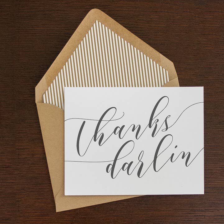 Thanks Darlin Folded Note Set for wholesale by Jerry and Julep, LLC