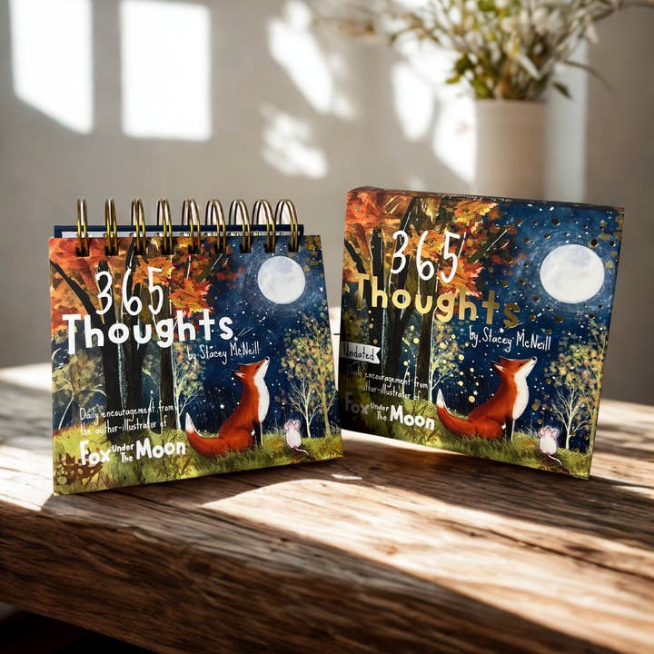 Fox Under The Moon - Wholesale Desk/Tabletop Sign - 365 Thoughts - Daily Encouragement Desktop Flipbook1