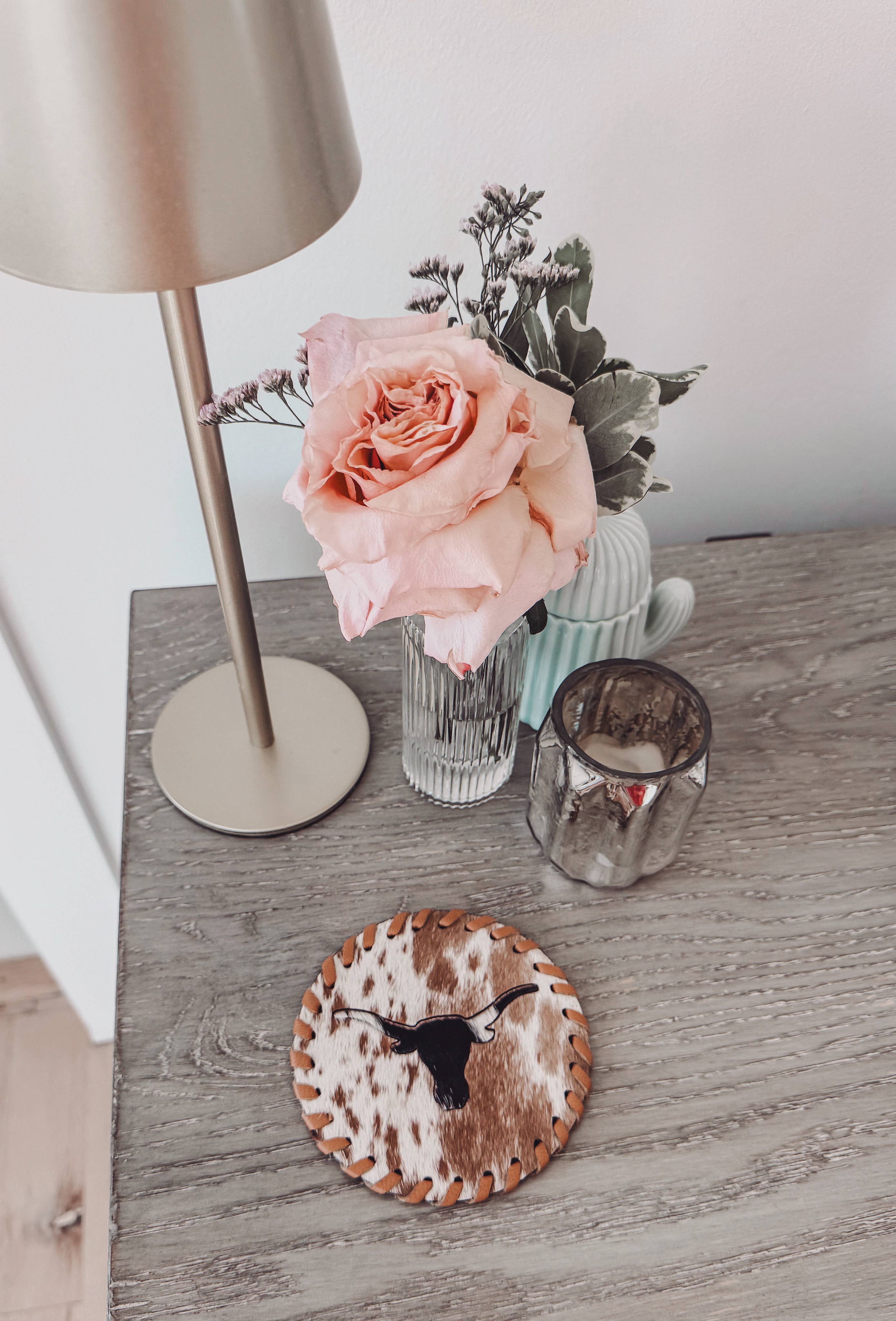 Boho Ranch Shop - Wholesale Coasters - Genuine Cowhide Leather Coasters P| Western Hair-On Hide3