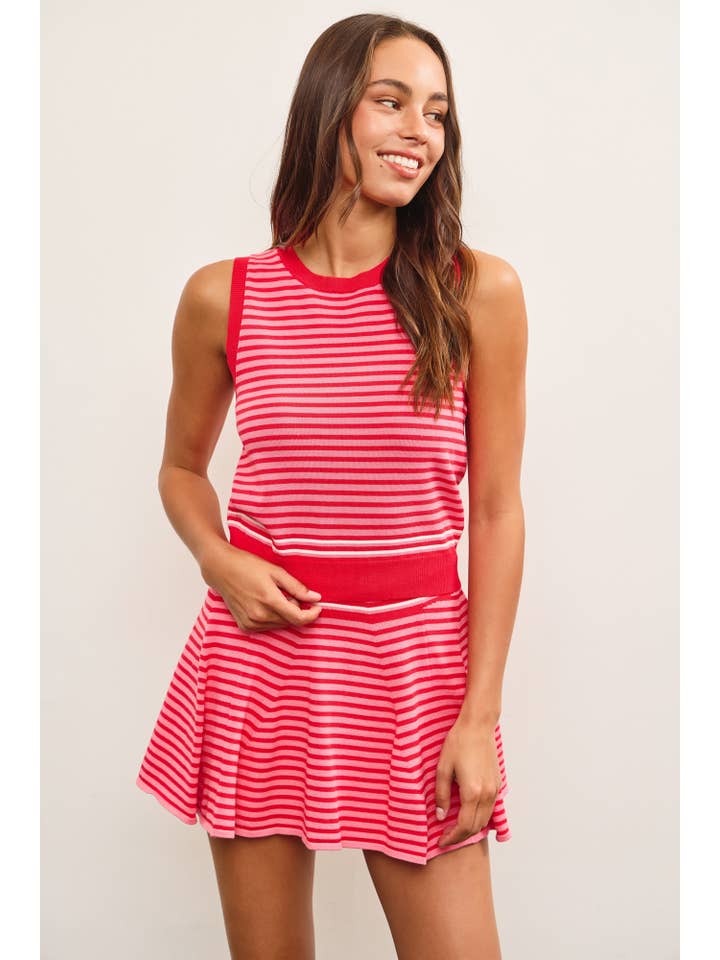 Mustard Seed - Wholesale Knit Top - Women's - STRIPED SLEEVELESS SWEATER TOP