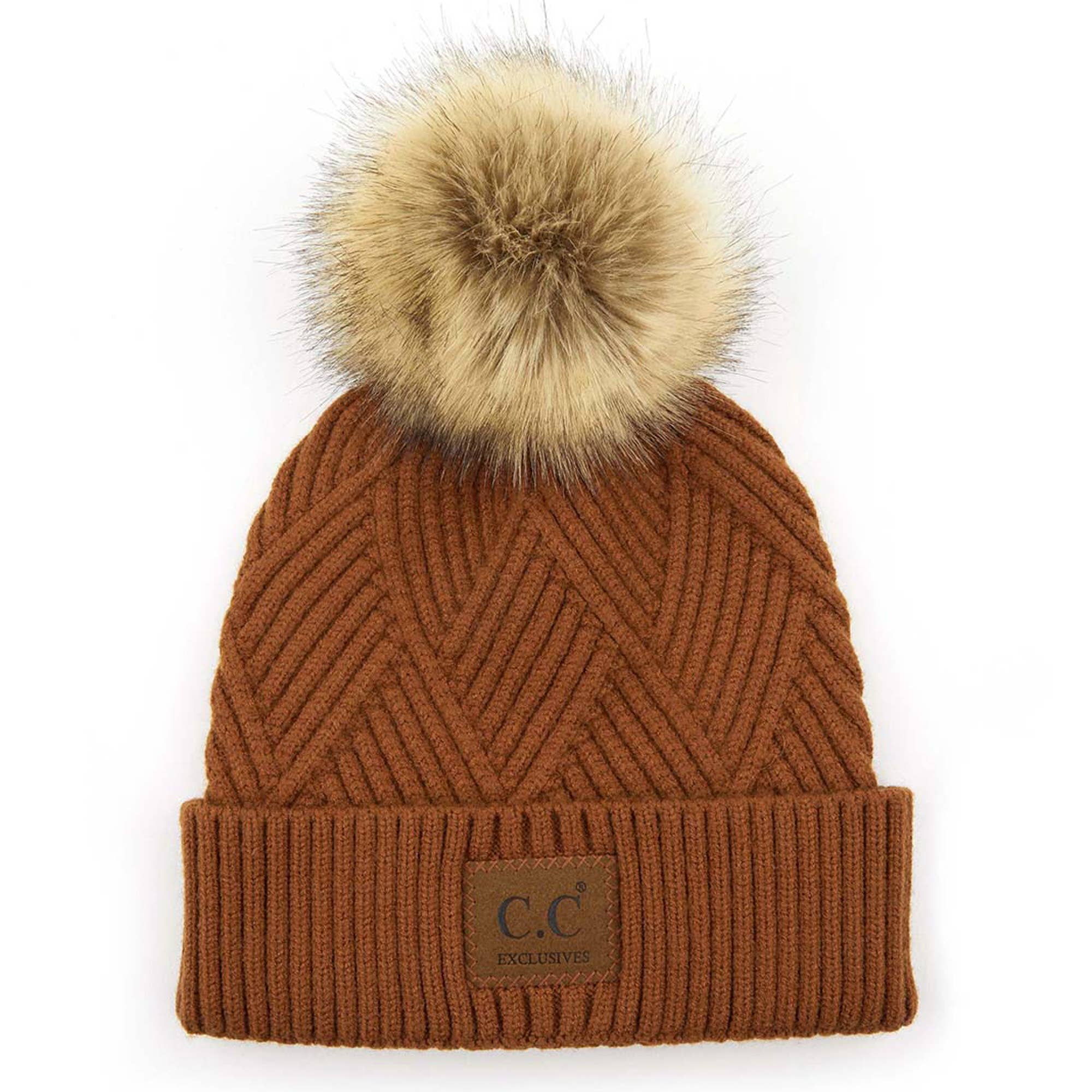 Truly Contagious - Vendita all'ingrosso Berretto - Donna - Berretto in pelle scamosciata CC Criss-Cross (HAT-2060)2