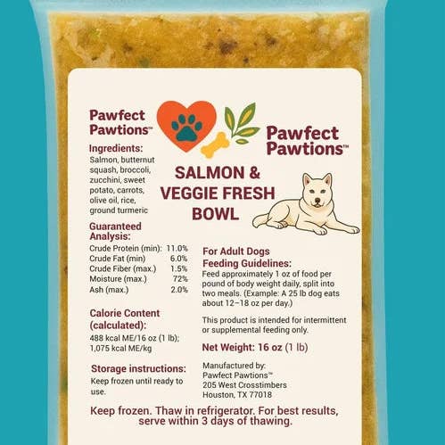 Salmon & Veggie Fresh Bowl 16oz for wholesale by Pawfect Pawtions