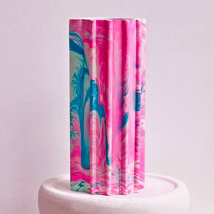 Medium Bud Vase or Storage Pot Marbled in Mint for wholesale by Misshandled