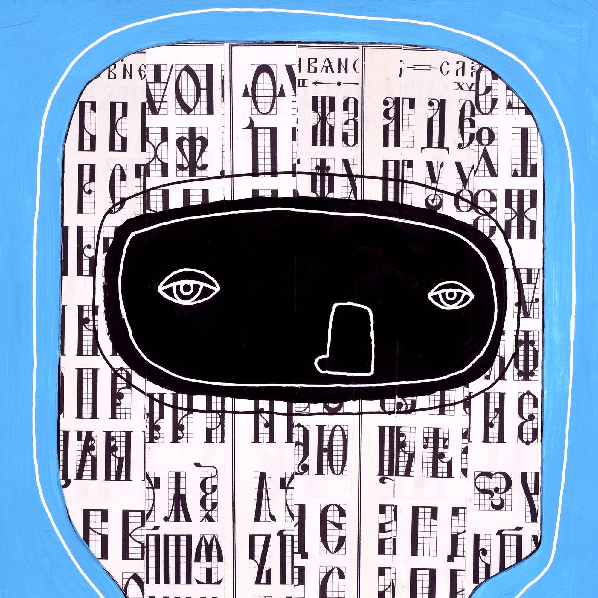 Keemo Gallery - Wholesale Art Print - Abstract Art Print Unique Wall Decor Text Font Blue Keemo5