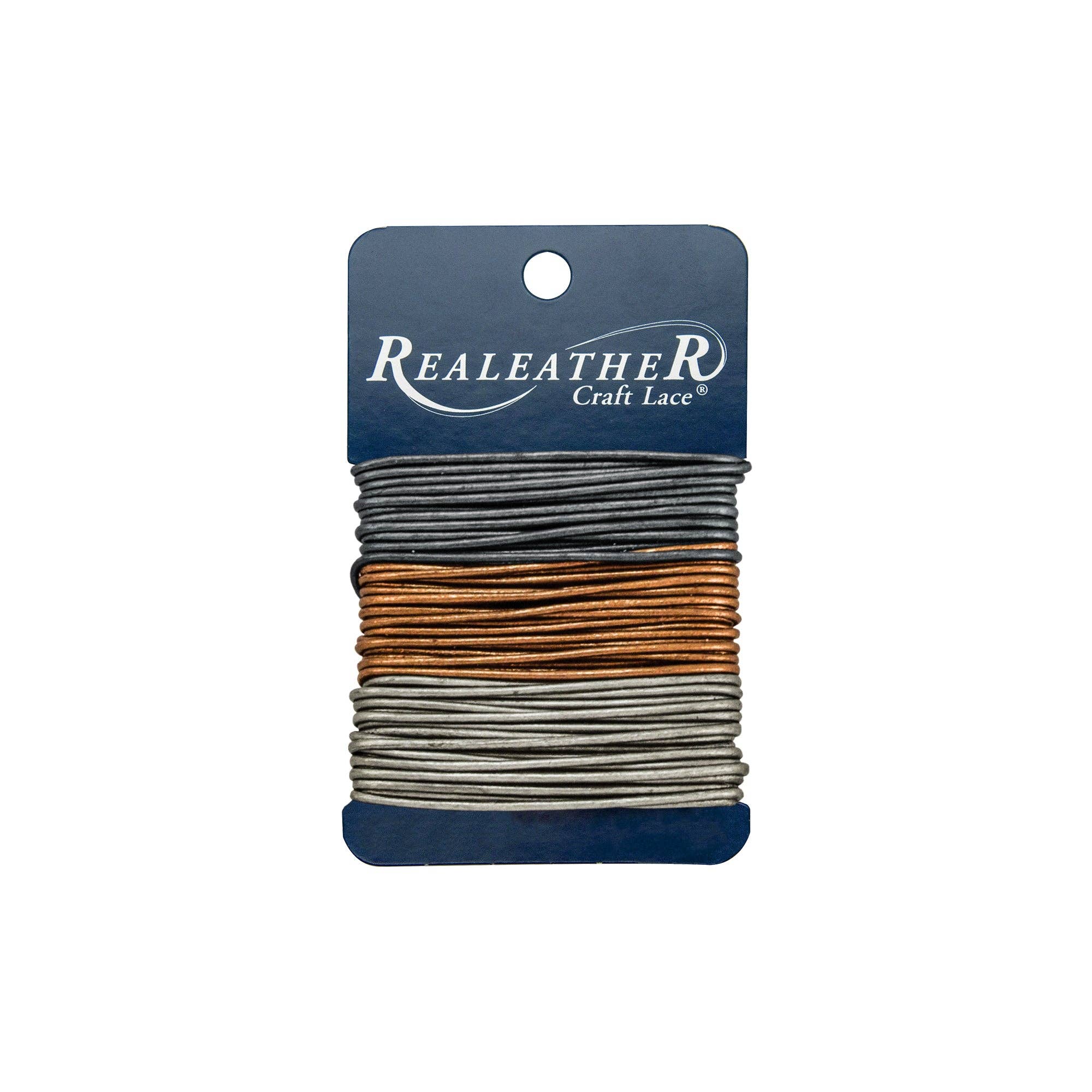 Realeather - Wholesale Craft Supplies - Round Lace Combo Card, 2mm x 8yd4