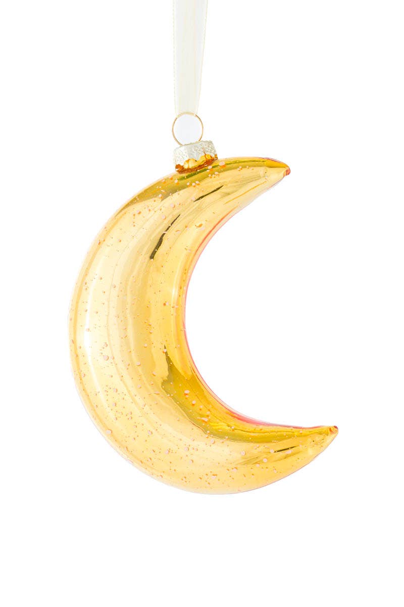 Starlight Collection – wholesale Ornament – NEW-Gold Glossy Crescent Moon Ornament0