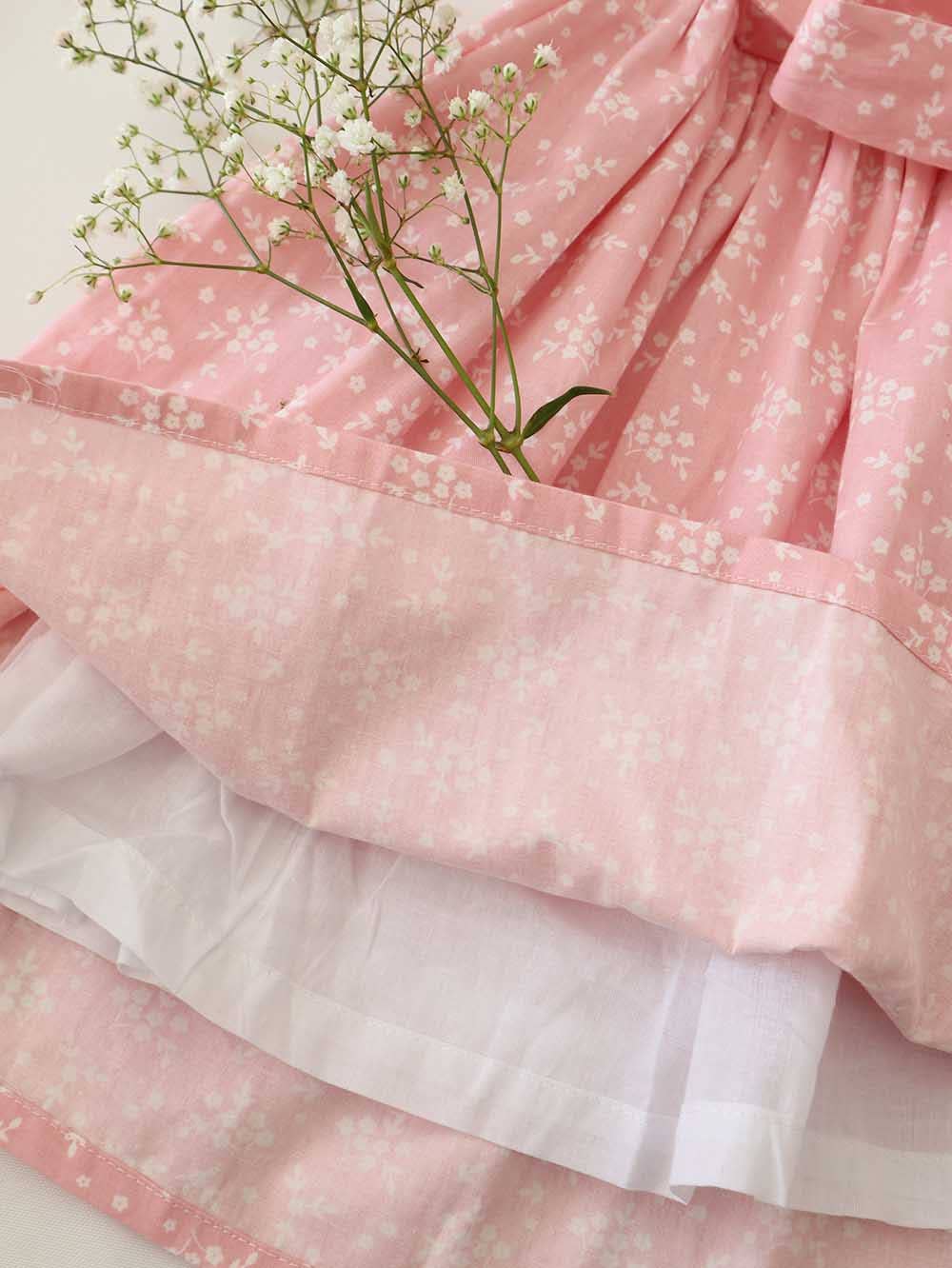 Maman - Wholesale Jurk - Kinderen - Meisjes Alice Blossom Roze Tweezijdige Jurk (100% Katoen)4