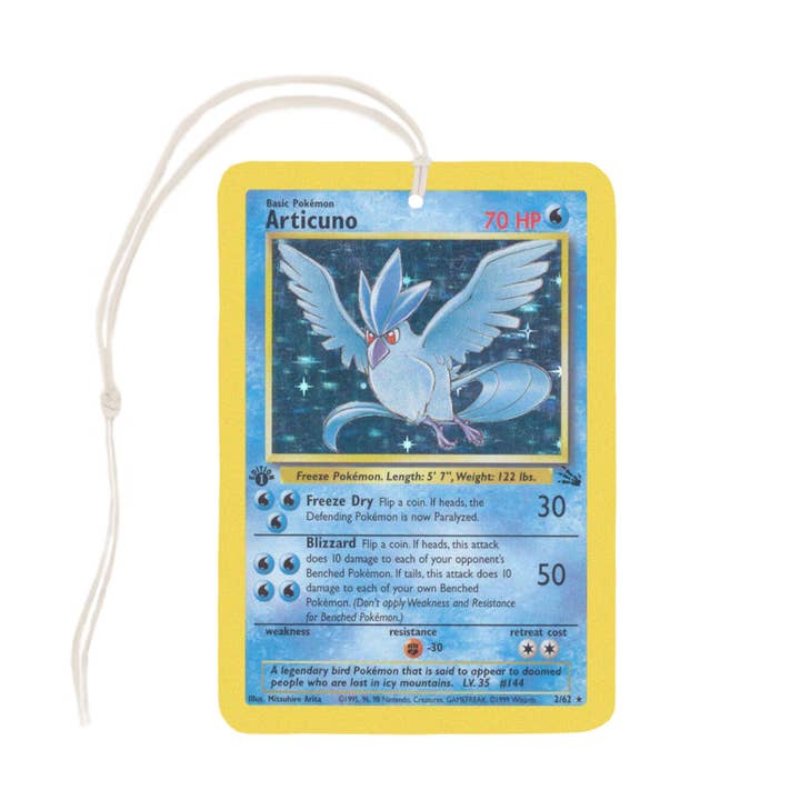Désodorisant de carte Pokémon Articuno pour la vente par Lucky Mfg. Co.