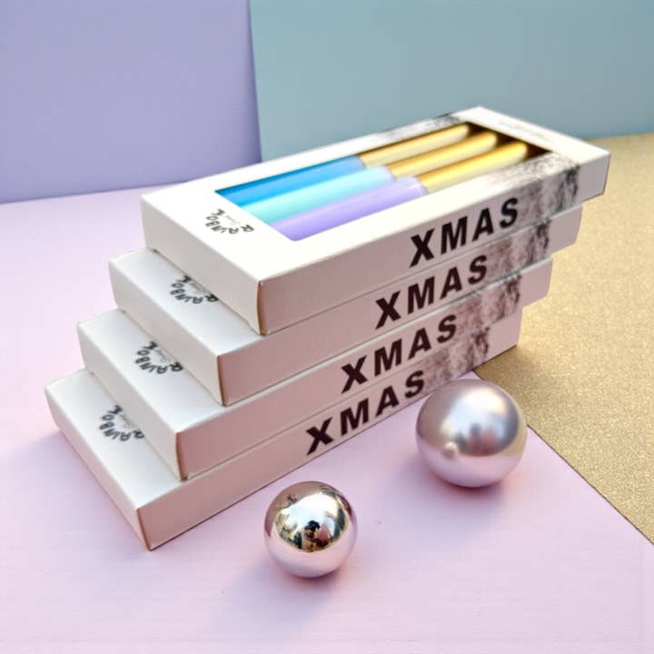 Pink Stories - Wholesale Tapered candle/candlestick - Rainbow Studio * XMAS blau3