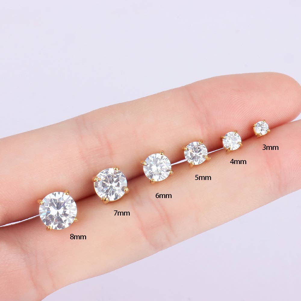 oumo jewelry - Wholesale Stud/Post Earrings - Basic Round Gemstone Studs15