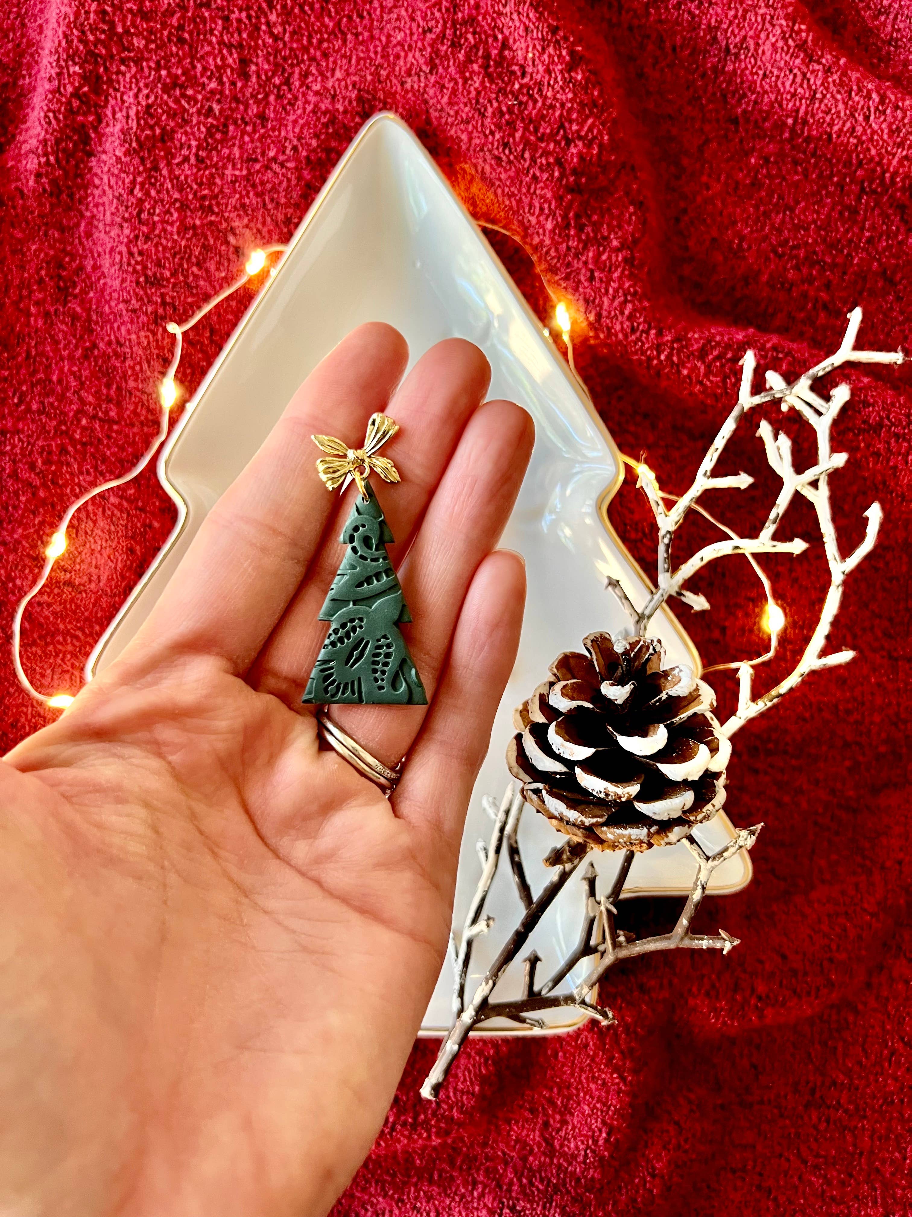 SeizeTheClayJewelry - Wholesale Dangle Earrings - Lace Christmas Tree Earrings, Lace Tree Earrings5