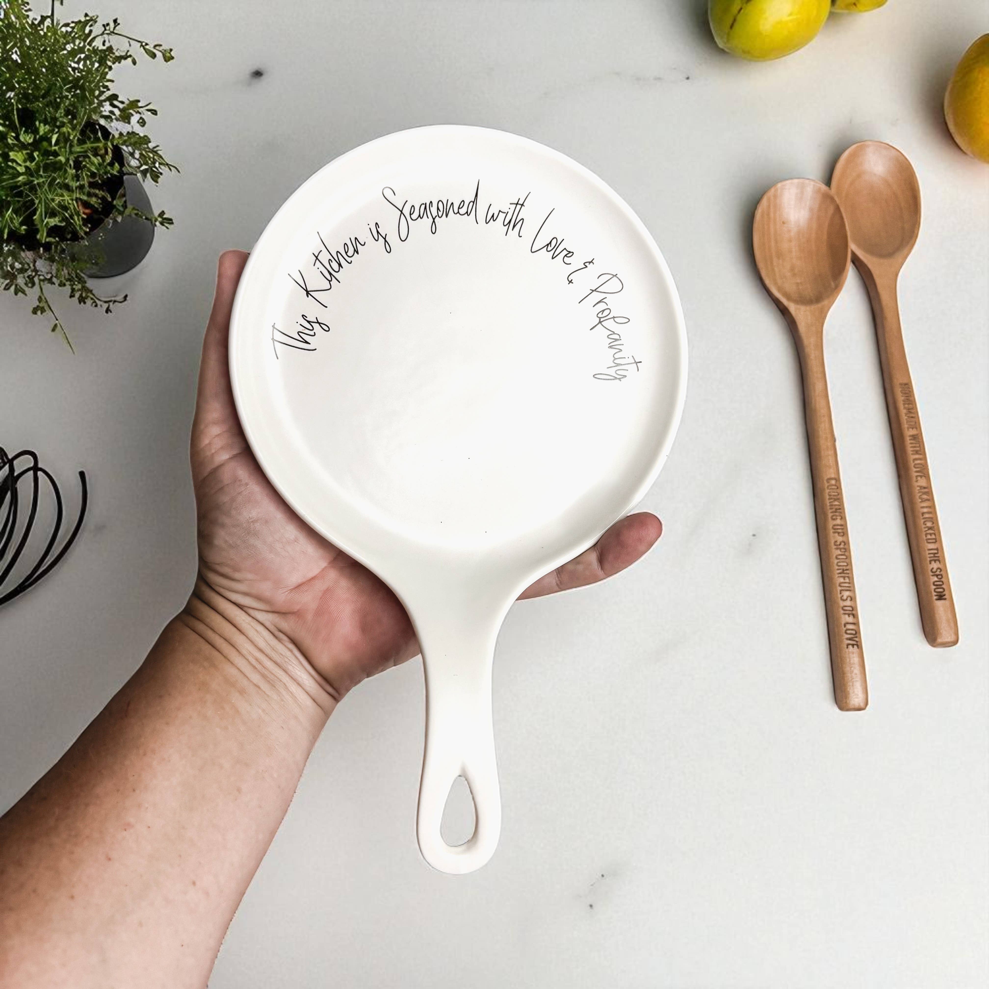 Gia Roma - Vendita all'ingrosso Poggiamestolo - Decorazione da cucina, set di poggia cucchiai in ceramica fatto a mano con cucchiaio in legno62