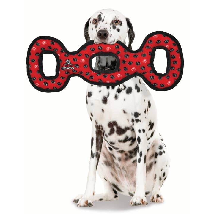 Pet Palette Distribution - Wholesale Pet Chew Toy - Dog - VIP Tuffy Ultimate 3 Way Tug Paw Dog Chew Toy Red 24"