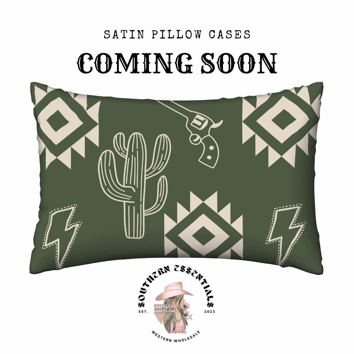 Southern Essentials by Ashley LLC - Wholesale Bedding Pillowcase/Sham - Cactus Cowboy Satin Pillow Case3