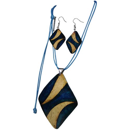 One World Projects - Wholesale Jewelry Set - Calabash Horn Necklace & Earring Set0