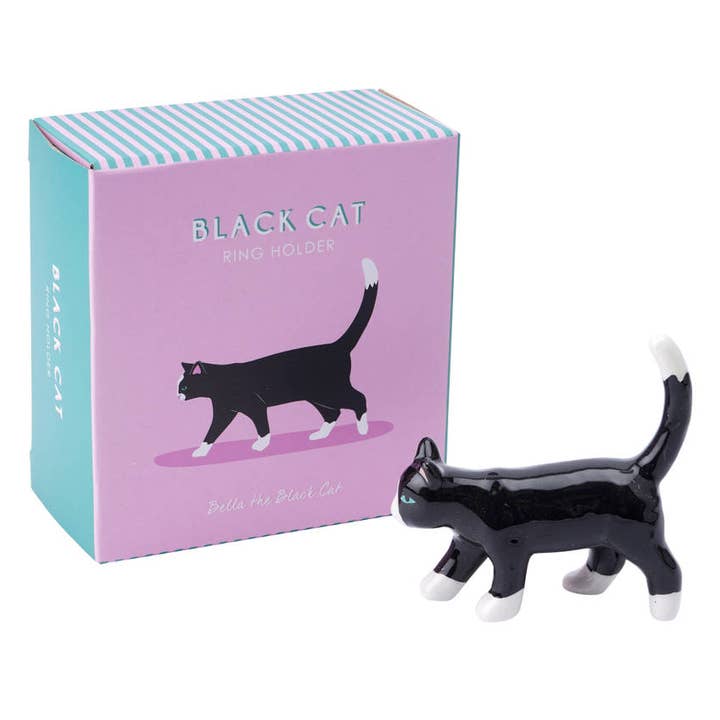 CGB Giftware - Wholesale Jewelry Dish - Bella the Black Cat Ring Holder2
