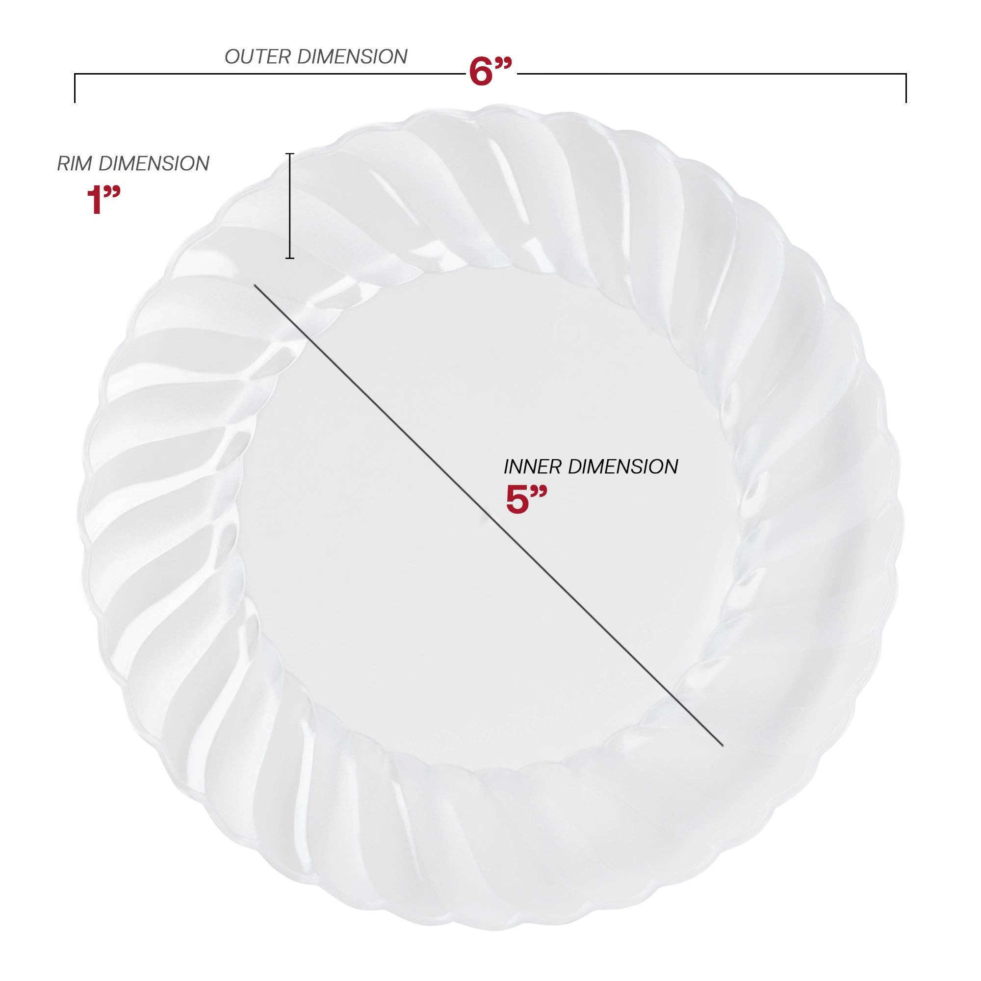 Smarty had a Party - Wholesale Disposable Plate - 6" Clear Flair Plastic Pastry Plates - 18 pcs2