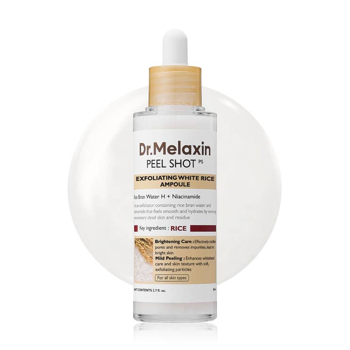 Dr. Melaxin Peel Shot Glow Hvid Ris Ampul, 80 ml for engroshandel hos Kosmic - Kbeauty Skincare
