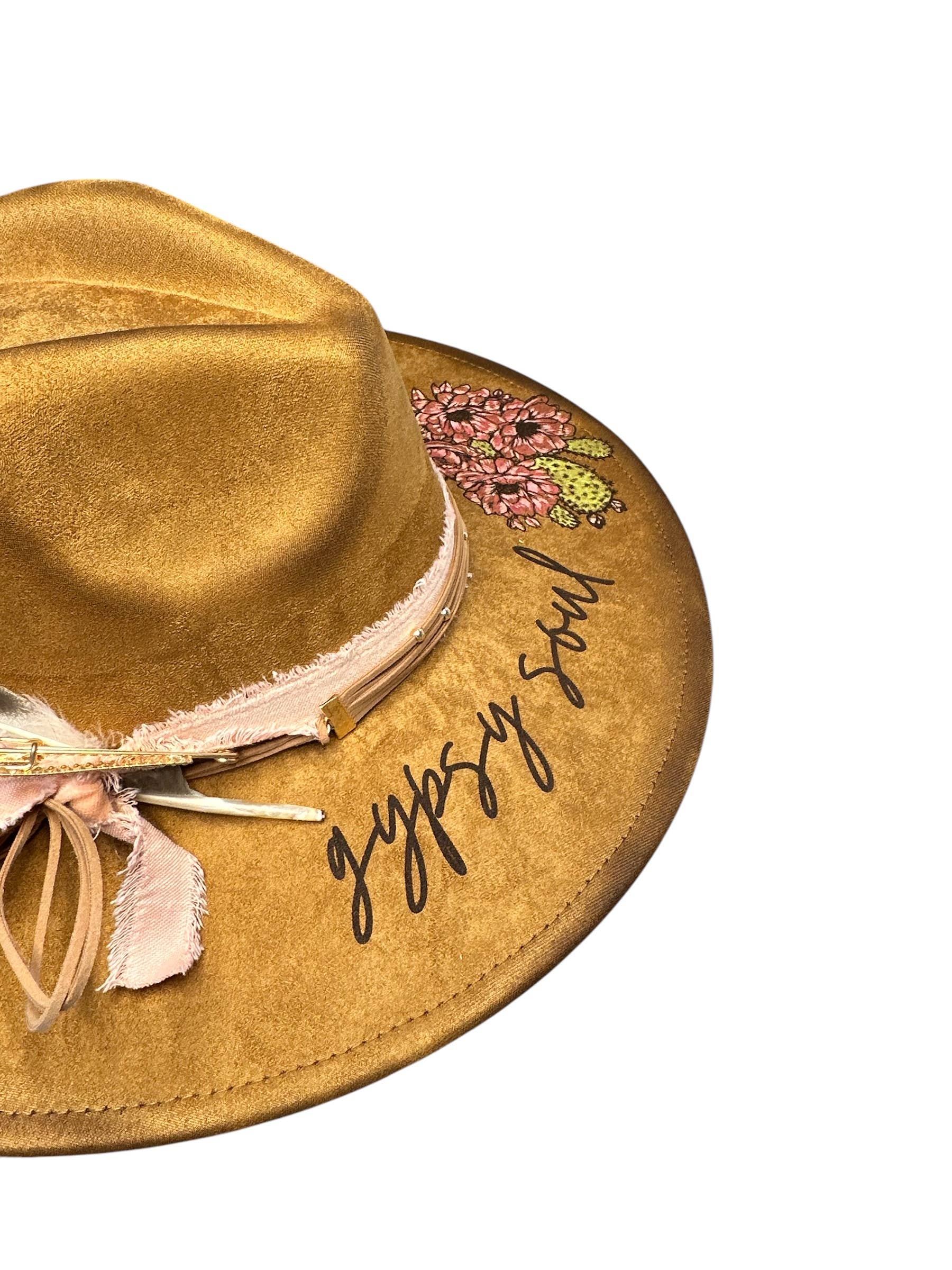 Wild Indigo - Wholesale Fedora - Women's - Gypsy Soul Wild Heart Painted Burnt Hat2