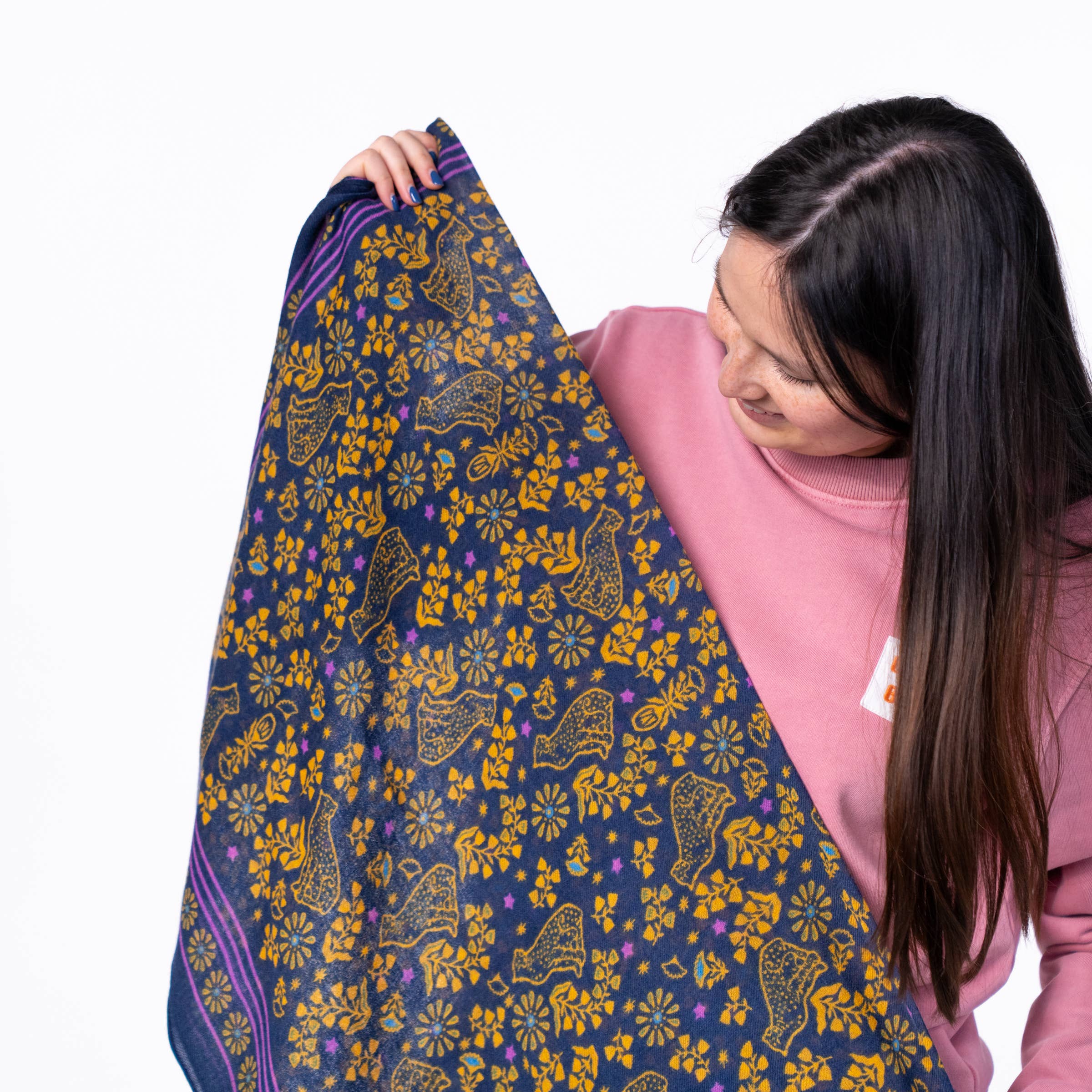 BILLYBELT - Venta al por mayor Bufanda - Mujer - Pañuelo de 100% lana Constance Marino1