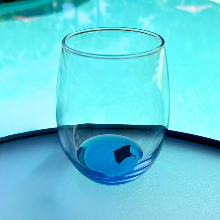 Stingray Ocean Resin Wine Glasses Beach Themed Glassware for wholesale by Mermaid of Hilton Head