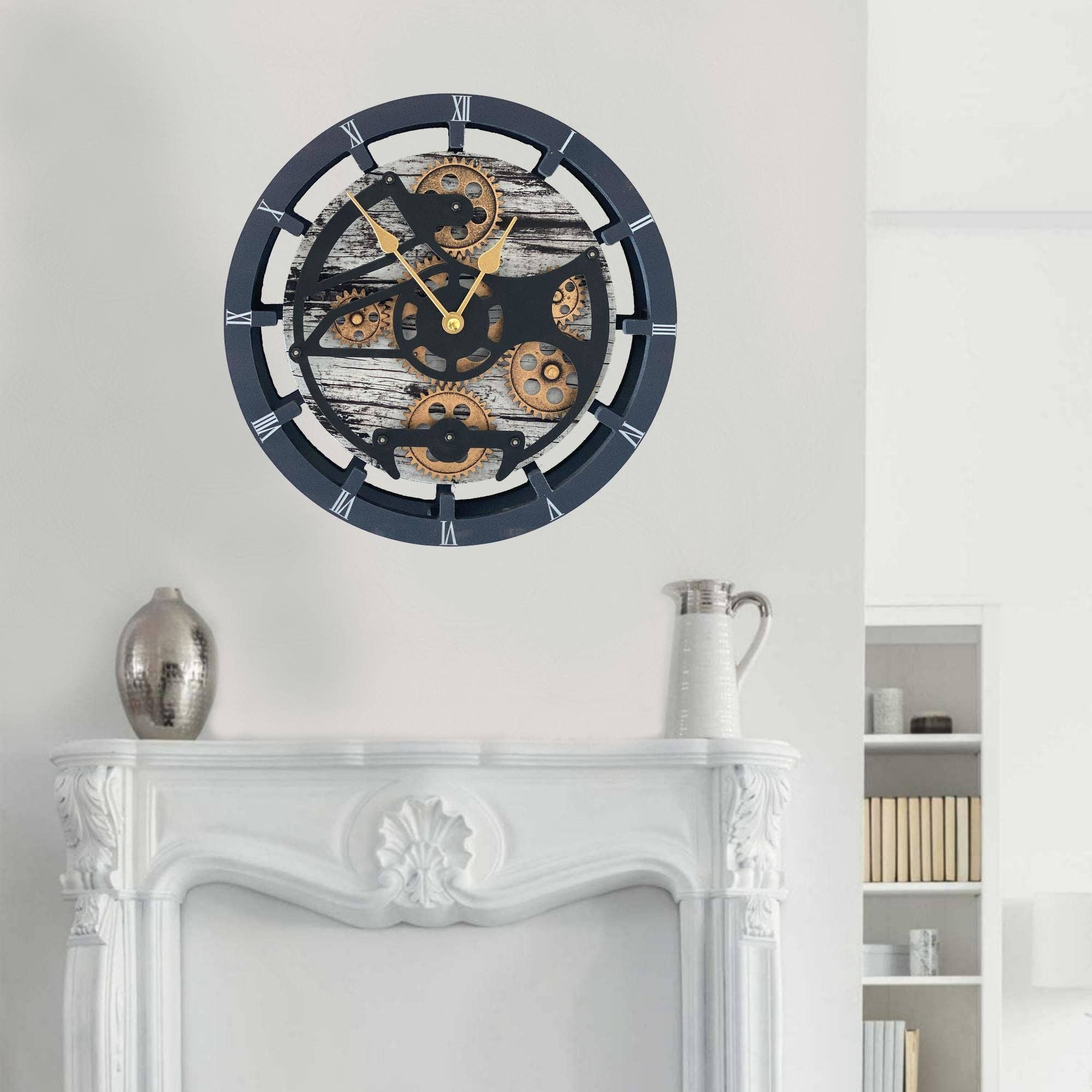 The Gears Clock - Wholesale Wall Clock - CANADA LINE WALL-DESK CLOCK 16 INCH GREY&WHITE7