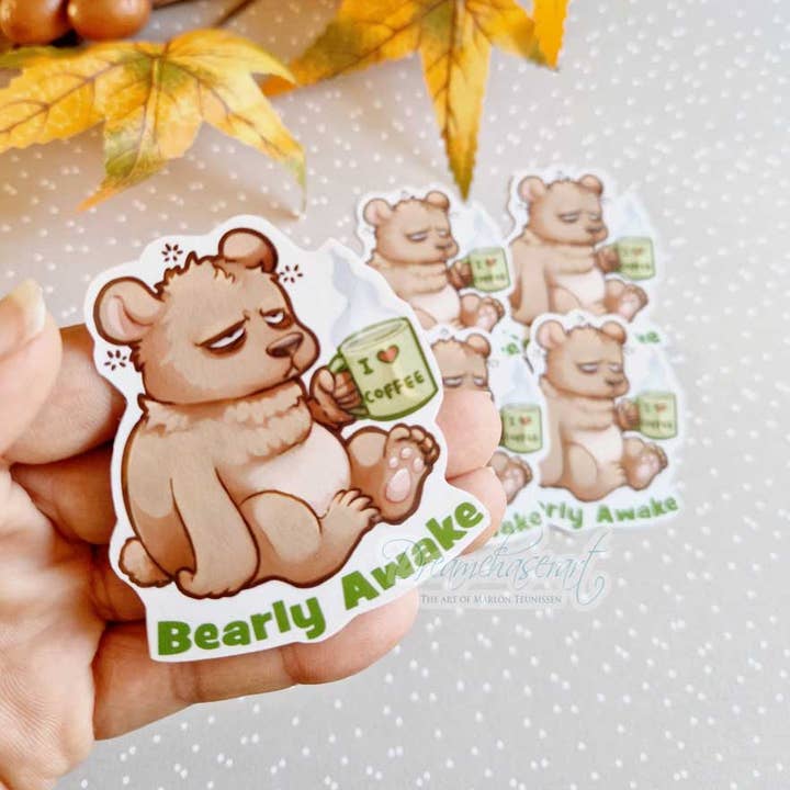 Dreamchaserart - Wholesale Sticker - Bearly Awake vinyl sticker1